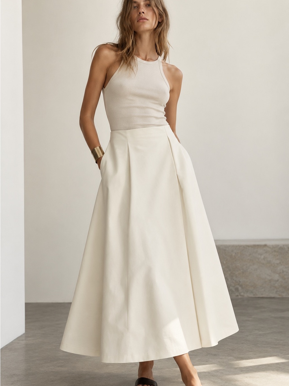 NWT Zara Collection A-line Midi Skirt